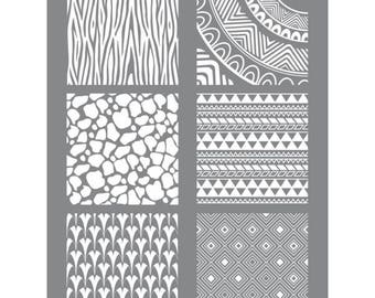 Stencil ethnic fimo polymer clay