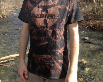 Wu Tang Clan Handmade Bleached Shirt FREE SHIPPING