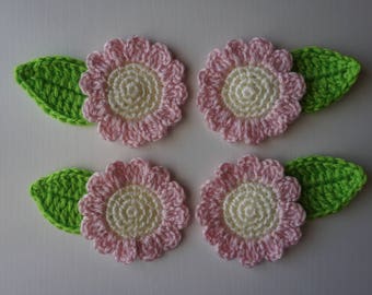 Handmade Crochet Flower Appliques Embellishments.