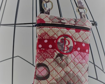 Cross Body Cell Phone Bag/Credit Card Bag/Small Zipper Pouch....Corinne Collection