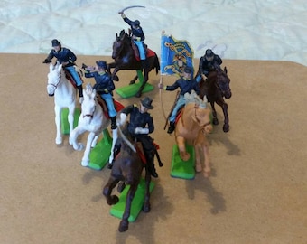 Britians Deetail American Civil War Cavalry Set Of Six 1970s Vintage And Retro Toy Figures