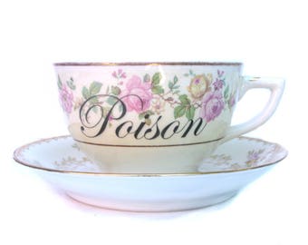 SALE - Damaged - Poison Teacup and Saucer