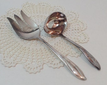 1847 Rogers Bros IS SPRINGTIME Gravy Ladle Meat Fork International Silverplate Flatware