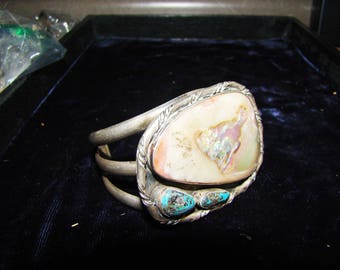 1-X Native American Sterling Turquoise Bracelet