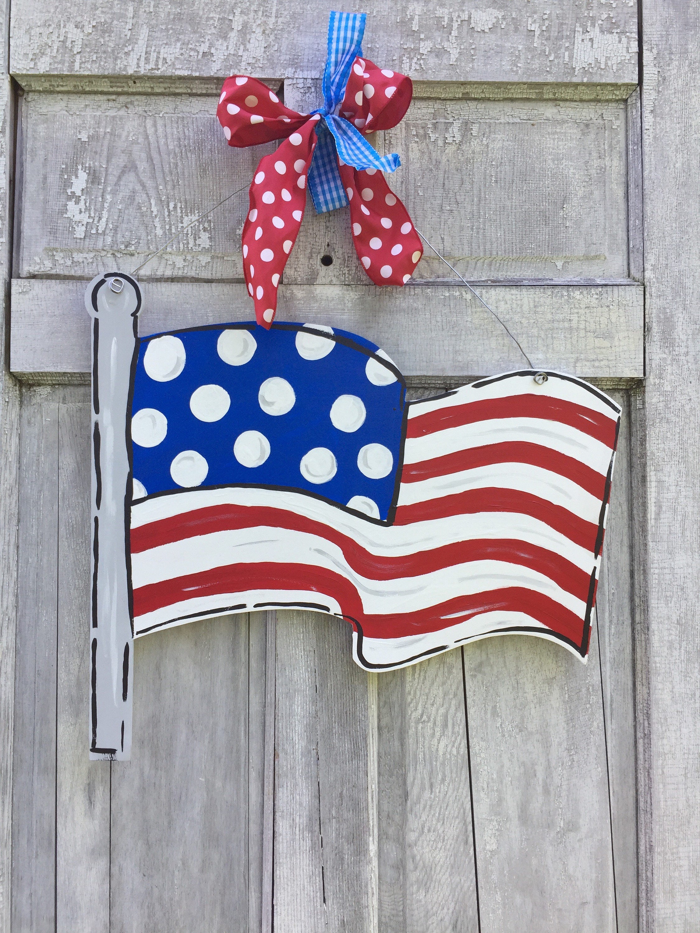 American Flag door hanger USA sign american door hanger 4th