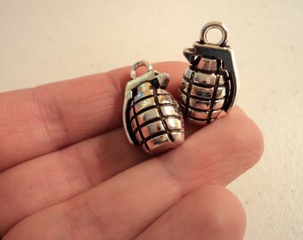 Hand Grenade Charm - Set of 2 - #G126