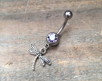 Dragonfly Belly Button Ring, Dragonfly Body Jewelry, Belly Ring, Body Jewelry, Dragonfly Piercing