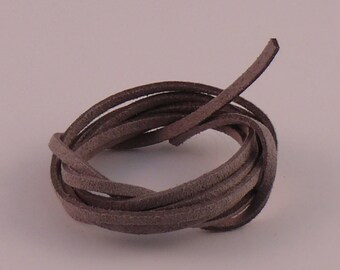 Gray 3mm suede cord x 1.5 mm