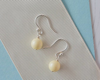 Yellow Drop Earrings, Yellow Bridesmaid Earrings, Yellow Pearl Earrings, Yellow Earrings, Yellow Wedding, Yellow Bridesmaid Jewellery,