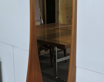 Mid Century Danish Modern Pedersen & Hansen Large Teak Mirror with Shelf