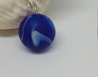 Seaham sea glass marble blue white