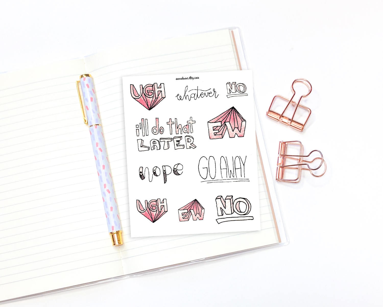 Aesthetic quotes sticker sheet 10 sassy quote stickers for