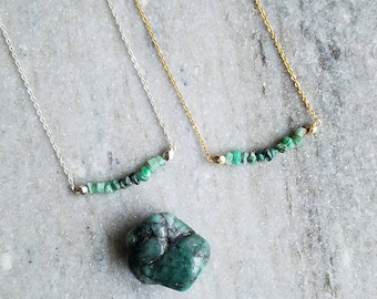 Emerald Necklace // May Birthstone Necklace // May Birthstone Jewelry // Emerald Jewelry // Crystal Necklace // Gemstone Necklace // Emerald