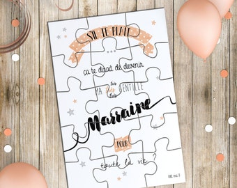 Godmother announcement - Card Puzzle and surprise pouch