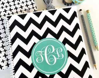 Personalized Spiral - spiral notebook - spiral - monogrammed spiral - Lined Spiral - notebook - chevron spiral