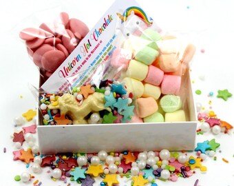 Unicorn Hot Chocolate Kit - Unicorn Lover - Foodie Gift - Unicorn Party Favour - Strawberry Chocolate - Birthday Gift - Novelty Chocolate