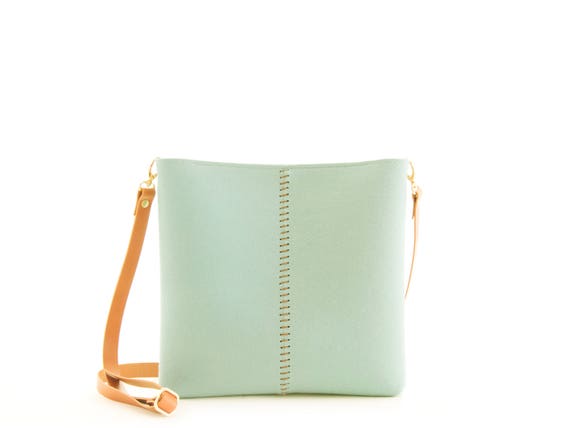 Small crossbody bag / turquoise bag / wool felt bag / felt crossbody bag / small womens bag / blue bag / made in Italy