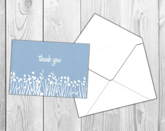 Printable Thank You Card with Envelope Template Wedding Thank