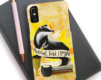 Hufflepuff Hogwarts House Harry Potter Book Inspired Marble Case Mate Tough Phone Cases