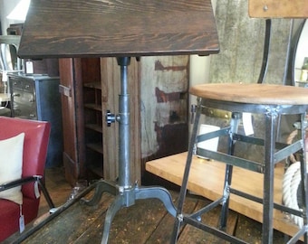 Vintage industrial Dietzgen cast iron drafting table