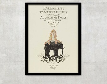 Art Deco print vintage style fashion illustration by George Barbier, IL012.
