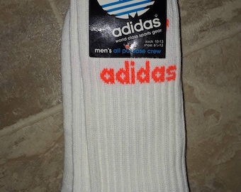 Super Rare Vintage Adidas men's crew socks DeadStock with tag 10-13