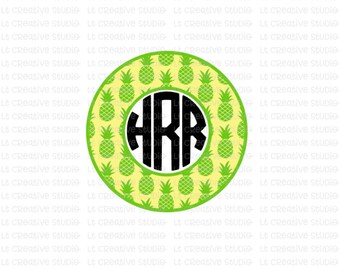 Pineapple SVG, Pineapple Monogram SVG, Pineapple Frame Svg, Monogram Frames Svg, SVG Files, Cricut Cut Files, Silhouette Cut Files