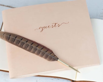 Classic Leather Guest Book - Custom Photo Guestbook