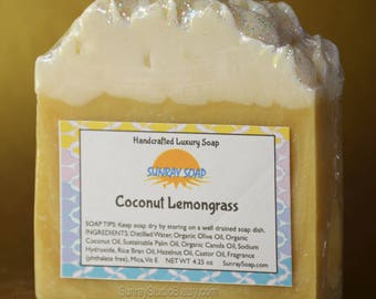 COCONUT LEMONGRASS SOAP, Skin Nourishing soap, Frosting Top soap, Bakery soap, Hemp Soap, Vegan Soap, Handcrafted soap, Cold Processed Soap