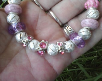 Sparkling champagne pink, Euro style bracelet