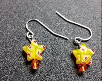 Yellow Star Earrings
