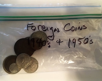 Foreign coins from the 1950's
