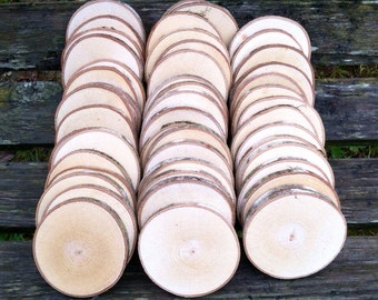 50 Maple wood slices 2.5" - 3.5"
