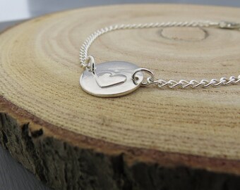 Silver heart bracelet Silver charm bracelet Charm bracelet Heart charm bracelet Silver bracelet Heart jewellery Heart jewelry Bracelet