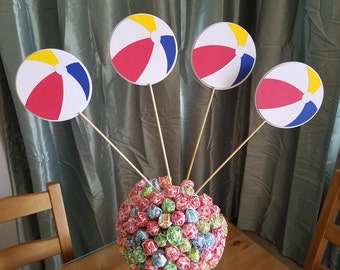 Beach Ball centerpieces (Set of 4)