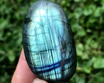 Labradorite Medium-Large Tumbled Semi Precious Palm Stone#328A