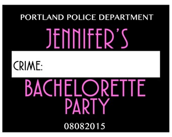 Bachelorette Mugshot - Parties/Birthdays/Bridal Showers - Vintage Mug Shots - DIGITAL DOWNLOAD