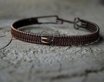 Peridot//Copper Bangle