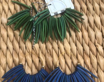 Coconut stick hoop earrings