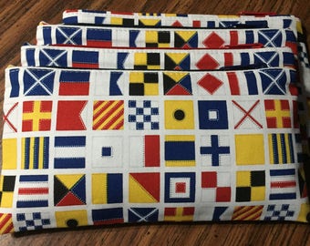 Nautical zipper pouch/accessory case