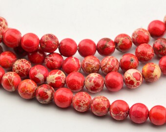 15.5" Red Sea Sediment Jasper Round Beads