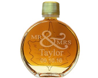 Vermont Maple Syrup Medallion Glass (50 ml) (24x per case) Personalized name and date (4.95 each)