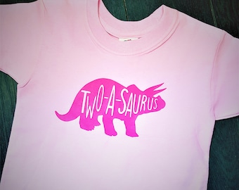 Twoasaurus Birthday shirt, girls 2nd birthday shirt, birthday present, birthday girl, 2 year old birthday, 2 years old, dinosaur birthday