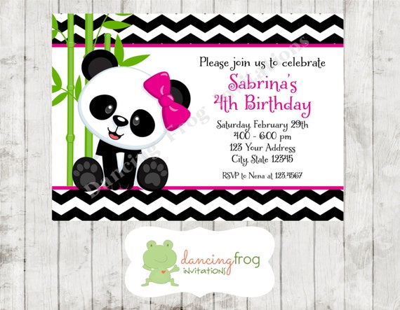 Panda Birthday Invitation Templates Free 8