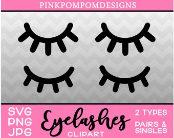 Eyelashes SVG - eyelashes digital clipart set – lashes svg - lashes png - Personal and Commercial use - lashes jpg