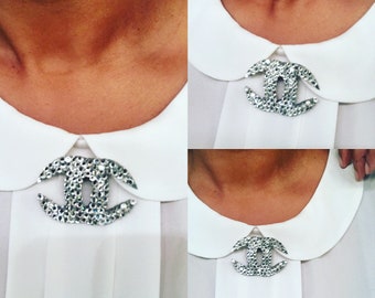 Small Cresent CC Brooch