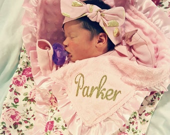 baby minky, baby blanket, newborn baby blanket, Custom baby blanket, soft baby blanket, baby shower girls gift, minky, baby girl blanket