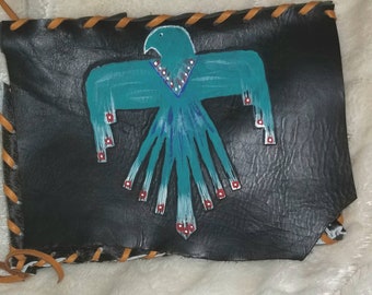 Black leather and cowhide belt bag