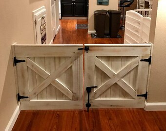 Rustic Dog/ Baby Gate Barn Door Style w/ side panels Rustic Dog/ Baby Gate Barn Door Style w/ side panels