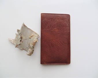80s Tilley Oak Calf Wallet Made in England Brown Slim Checkbook Wallet Men Women Gift
